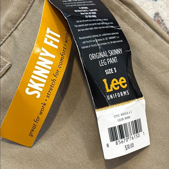 Lee Uniforms 3 Original Skinny Leg Juniors Khaki Tan Pants - Picture 3 of 8